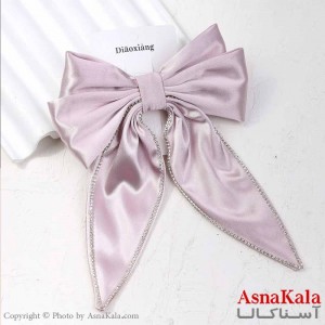 گیره مو زنانه مدل پاپیون فرانسوی ساتن نگینی کد HAIR13790W