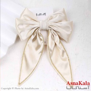 گیره مو زنانه مدل پاپیون فرانسوی ساتن نگینی کد HAIR13791W