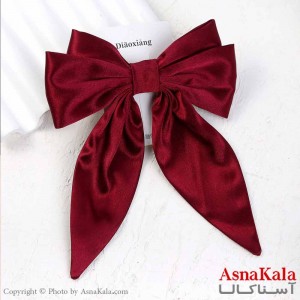 گیره مو زنانه مدل پاپیون فرانسوی ساتن ساده کد HAIR13797W