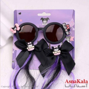 گیره مو دخترونه ریسه ای رنگی و عینک فانتزی مدل کرومی کد HAIR13810W