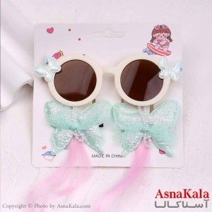 گیره مو دخترونه ریسه ای رنگی و عینک فانتزی مدل پروانه کد HAIR13812W