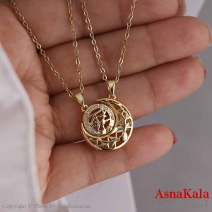 گردنبند ست دو نفره استیل 316 مدل ماه و خورشید کد GNB16806W