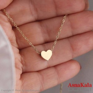 گردنبند استیل 316 مدل مینیمال قلبی طلایی  کد GNB16809W