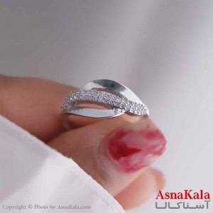 انگشتر زنانه استیل مدل درخشش نقره ای کد ANG19548W