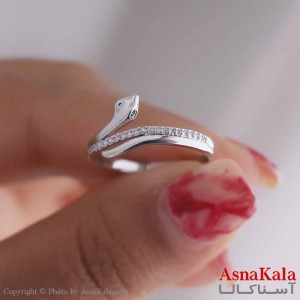 انگشتر زنانه استیل مدل  ماری نقره ای کد ANG19575W