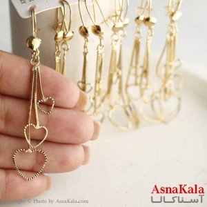 گوشواره آویز زنانه طلاروس قلبی کد GSH15610W