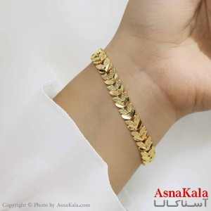 دستبند زنانه طلاروس مدل برگ طلایی کد DSB18575W