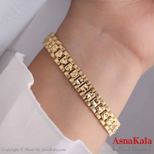 دستبند زنانه طلاروس مدل زنجیری طلایی کد DSB18576W