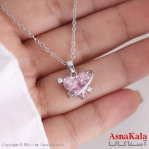 گردنبند پینترستی دخترانه استیل 316 مدل منظومه قلبی کد GNB16832W
