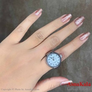 انگشتر زنانه ساعتی  مدل  صفحه عقربه ای چهارخونه کد ANG19592W