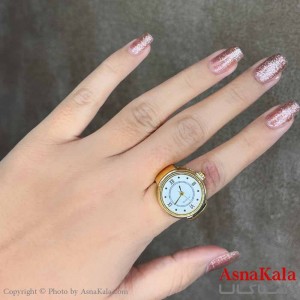 انگشتر زنانه ساعتی  مدل  صفحه عقربه ای سفید  کد ANG19595W