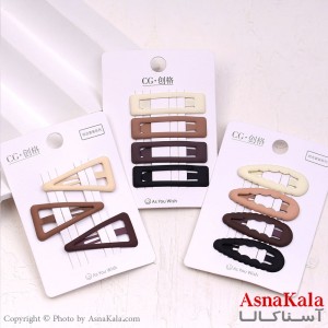 گیره مو تق تقی کارتی پینترستی مدل اشکال کد HAIR13830W