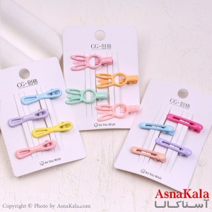 گیره مو زنانه انبری کارتی مینی پینترستی مجموعه 4عددی کد HAIR13945W