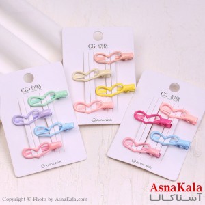 گیره مو زنانه انبری کارتی مینی قلبی مجموعه 4عددی کد HAIR13946W