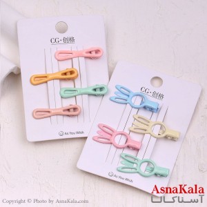 گیره مو زنانه انبری کارتی مینی پاستلی مجموعه 4عددی کد HAIR13947W