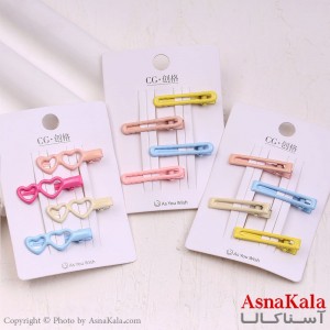 گیره مو زنانه انبری کارتی مینی پاستلی مجموعه 4عددی کد HAIR13949W