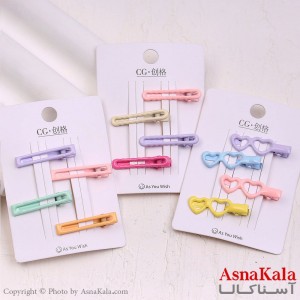 گیره مو زنانه انبری کارتی مینی پاستلی مجموعه 4عددی کد HAIR13951W