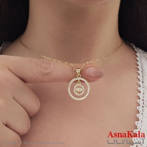 گردنبند پینترستی دخترانه استیل 316 مدل فول نگین چشم کد GNB16846W