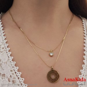 گردنبند پینترستی دخترانه استیل 316 مدل دولاین گرداب کد GNB16848W