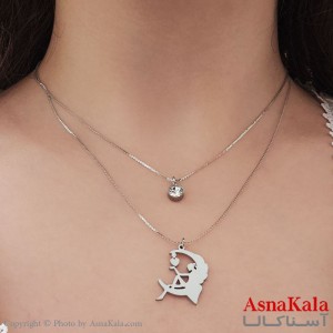 گردنبند مینیمال دخترانه استیل316 مدل دو لاین ماه نور کد GNB16860W