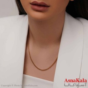 زنجیر مینیمال دخترانه استیل316 مدل ونیزی طلایی کد GNB16884W