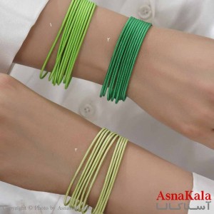 دستبند زنانه پینترستی استیل 316 مدل کشی رنگ سبز کد DSB18580W