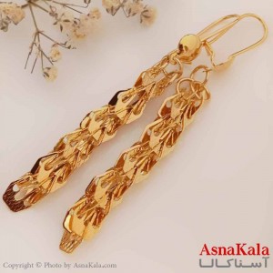 گوشواره آویز زنانه طلاروس مدل پیچی کد GSH15625W