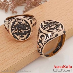 انگشتر طلاروس مردانه خاص مدل حکاکی حسبی الله  کد ANG19609W