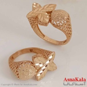 انگشتر زنانه طلاروس  مدل پروانه طلایی کد ANG19631W
