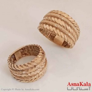 انگشتر زنانه طلاروس  مدل خطی طلایی کد ANG19639W