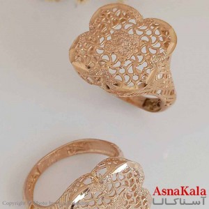 انگشتر زنانه طلاروس  مدل گل طلایی کد ANG19648W