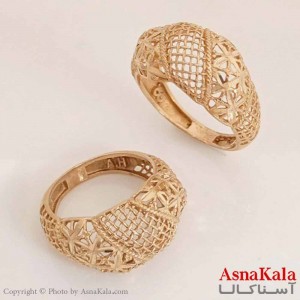 انگشتر زنانه طلاروس  مدل گرد طلایی کد ANG19650W