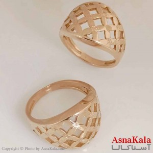 انگشتر زنانه طلاروس  مدل چهارخونه کد ANG19654W