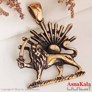 گردنبند مردانه طلاروس طرح شیر و خورشید کد GNB16895W