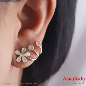 گوشواره ایرکاف دخترانه مدل شکوفه استیل 316 کد GSH15639W