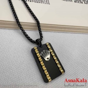 گردنبند مردانه استیل مدل رولکس  کد GNB16902W