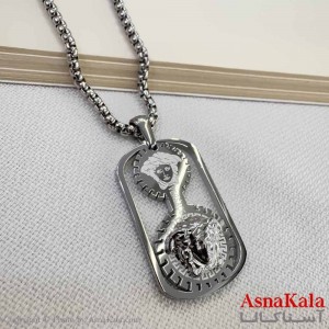 گردنبند مردانه استیل مدل ورساچه نقره ای کد GNB16911W
