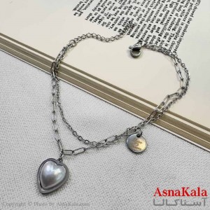 دستبند دخترانه مینیمال مدل قلب سفید کد DSB18634W