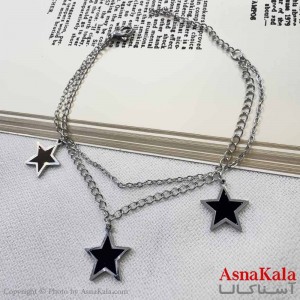 دستبند دخترانه مینیمال مدل ستاره مشکی کد DSB18637W