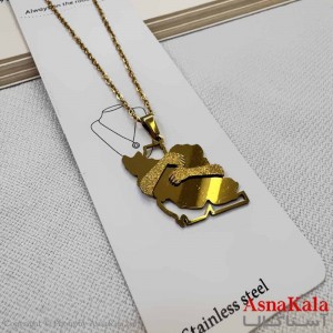 گردنبند دخترانه استیل316 مدل  ایران طلایی کد GNB16943W