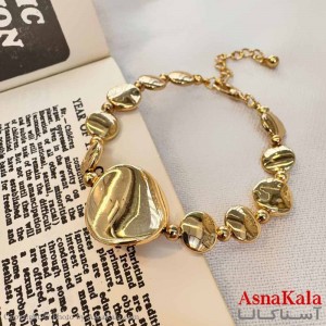 دستبند دخترانه مینیمال مدل طلایی کد DSB18646W