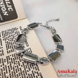 دستبند دخترانه مینیمال مدل  نقره ای کد DSB18652W