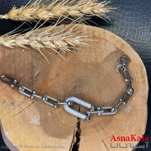 دستبند دخترانه مینیمال مدل  تیفانی نقره ای کد DSB18653W