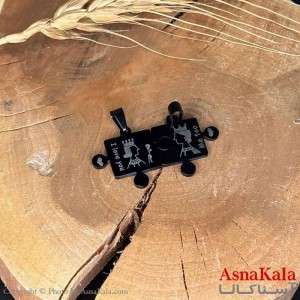 گردنبند ست دونفره  دوتیکه مدل پازل کد GNB16972W