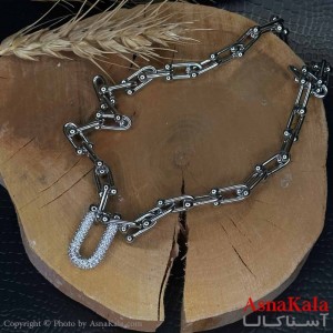 گردنبند دخترانه استیل316 مدل تیفانی نقره ای کد GNB16976W