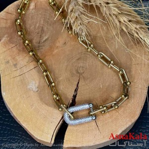 گردنبند دخترانه استیل316 مدل تیفانی طلایی کد GNB16977W