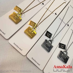 گردنبند دخترانه استیل316 مدل کیف عشق کد GNB16983W