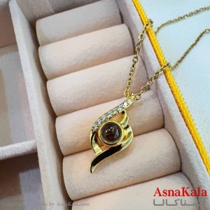 گردنبند تلسکوپی دوستت دارم به صد زبان دنیا طرح چشم کد GNB16993W