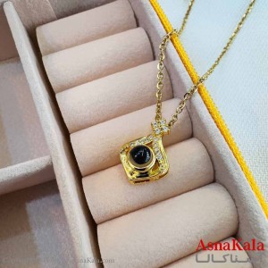 گردنبند تلسکوپی دوستت دارم به صد زبان دنیا طرح نگینی GNB16999W