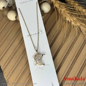 گردنبند دخترانه استیل316 مدل پروانه نگینی کد GNB161025W